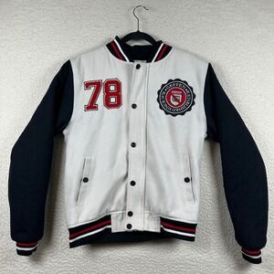 Vintage Geffen Records Varsity Jacket 78 Promo Bomber Cream Black Wool Mens S